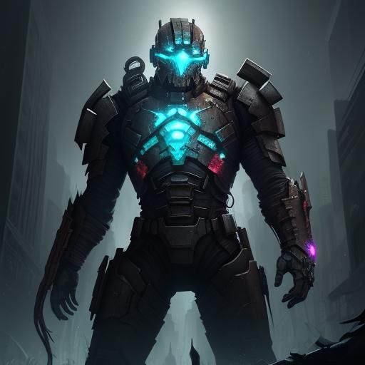 Dead Space City in Hyperrealistic Splash Art Style