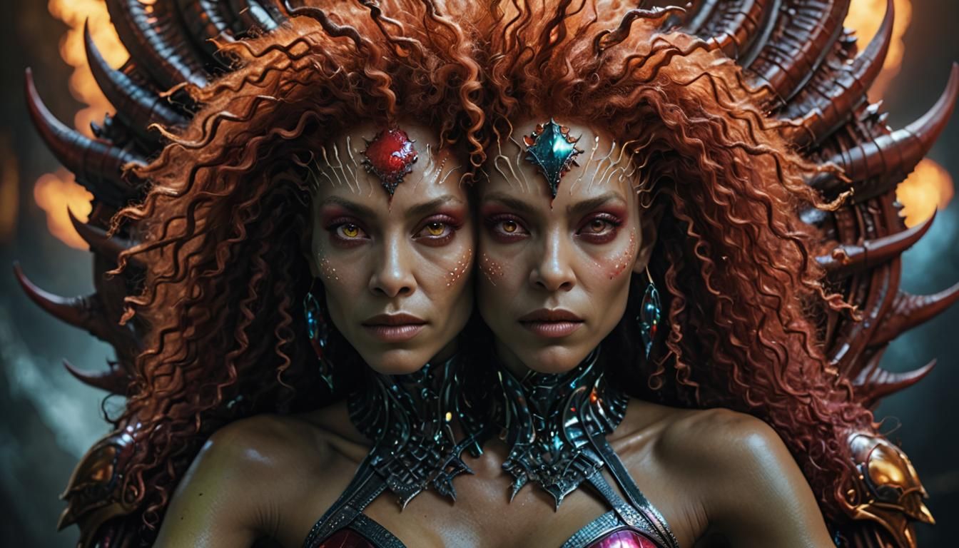 Stunning portrait of the beautiful Queen of the Cosmos, with...