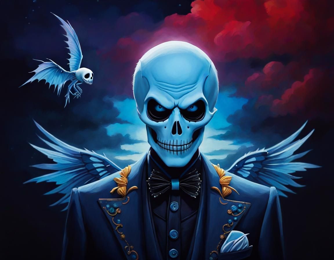 Jack Skellington, Koi Fish and Sorcerer in Surreal Style