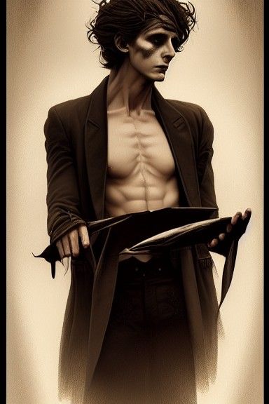 Decadent Portrait of Androgynous God in Baroque Style