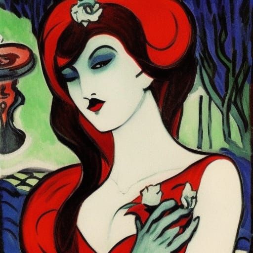 Vampire Lord in Suit, Fauvist Portrait