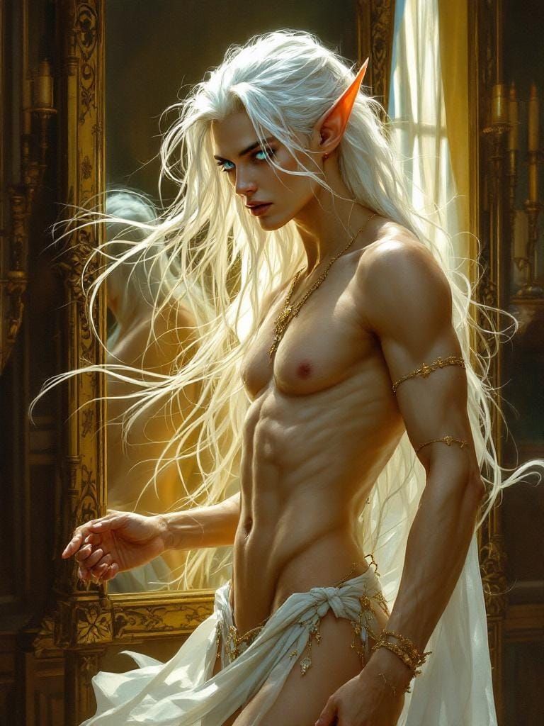 Ethereal Elf Portrait in Style of Fantasy Masters