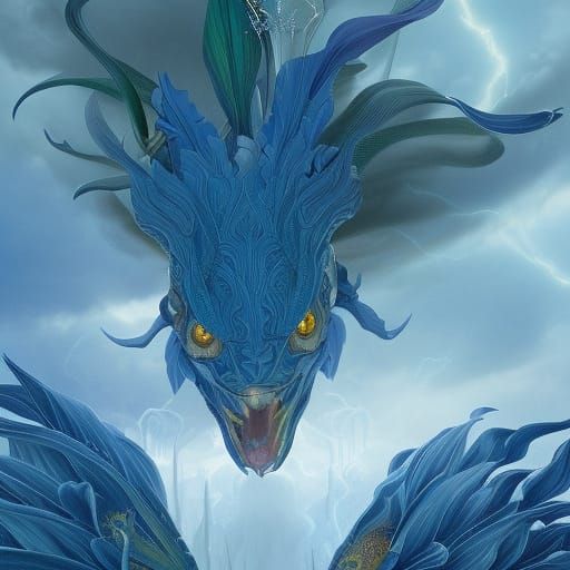 Lord Zephyr Collects Azure Irises in Hyperrealism
