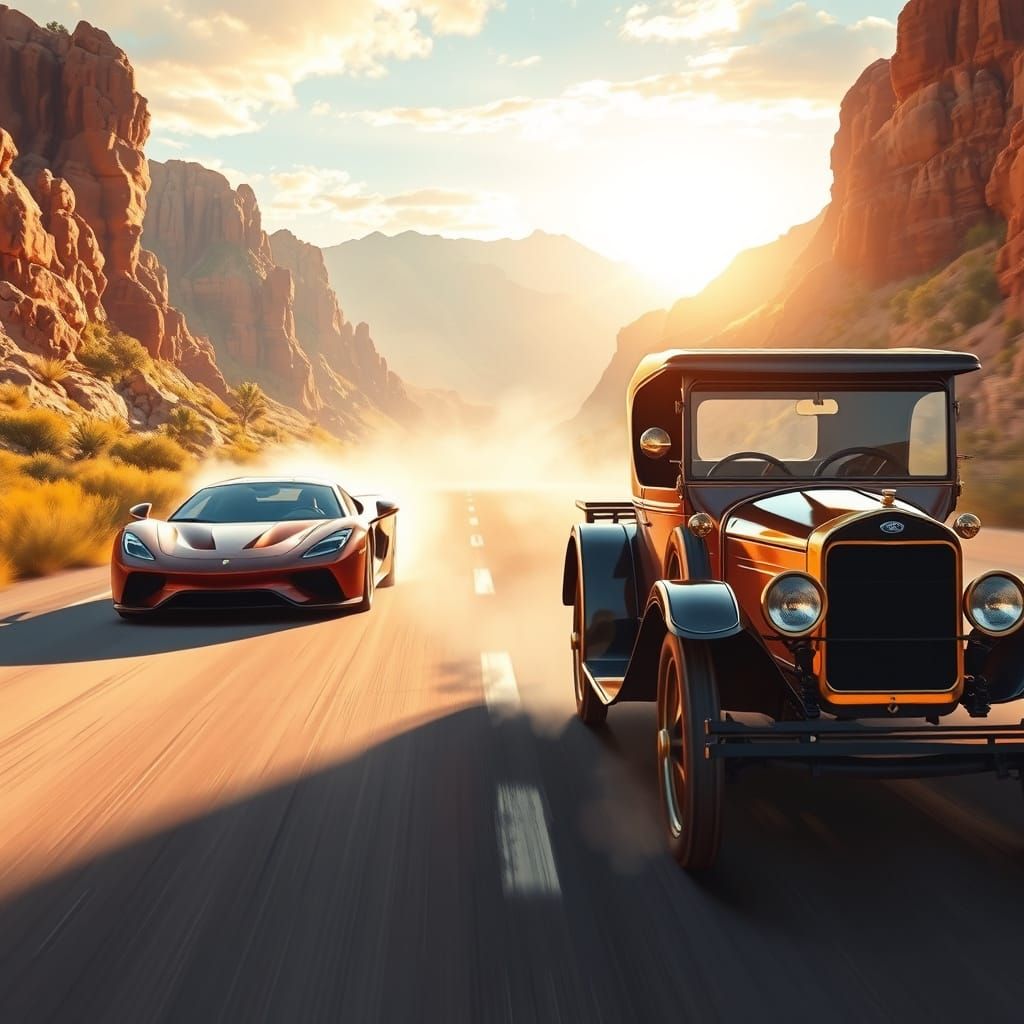 Supercar and Model T Race in Arizona