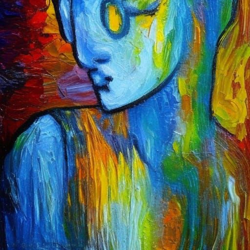 Sad Ghost in Neo-Impressionist Expressionist Style