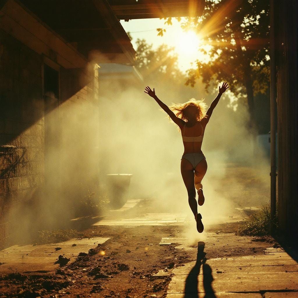 Saturated Southern Street Scene in 70s-80s Style