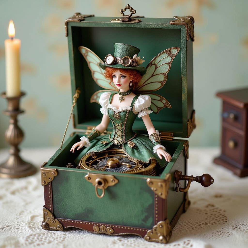 Steampunk Fairy in Music Box