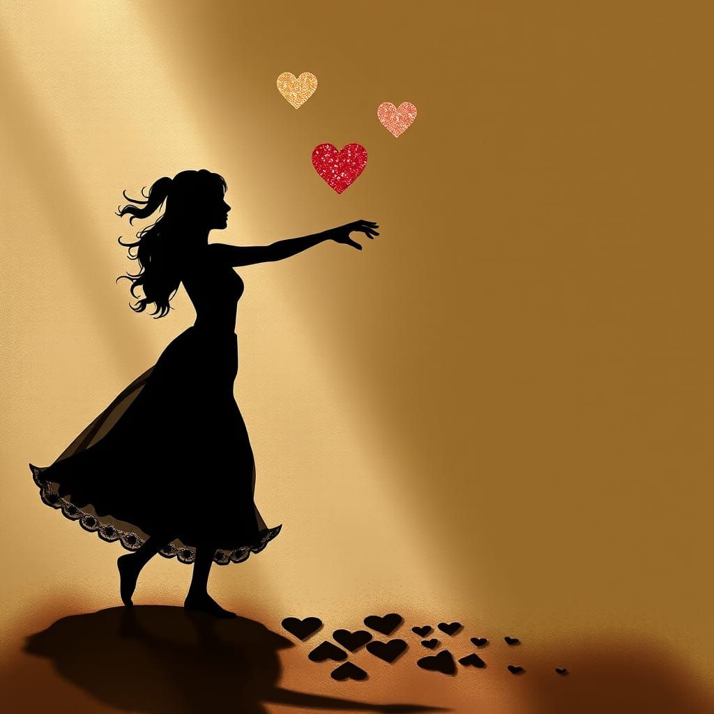 Dancing with Whimsical Love Hearts in Vibrant Colors