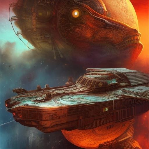 Masterpiece Starship Meets Feline Majesty in Epic Turquoise...