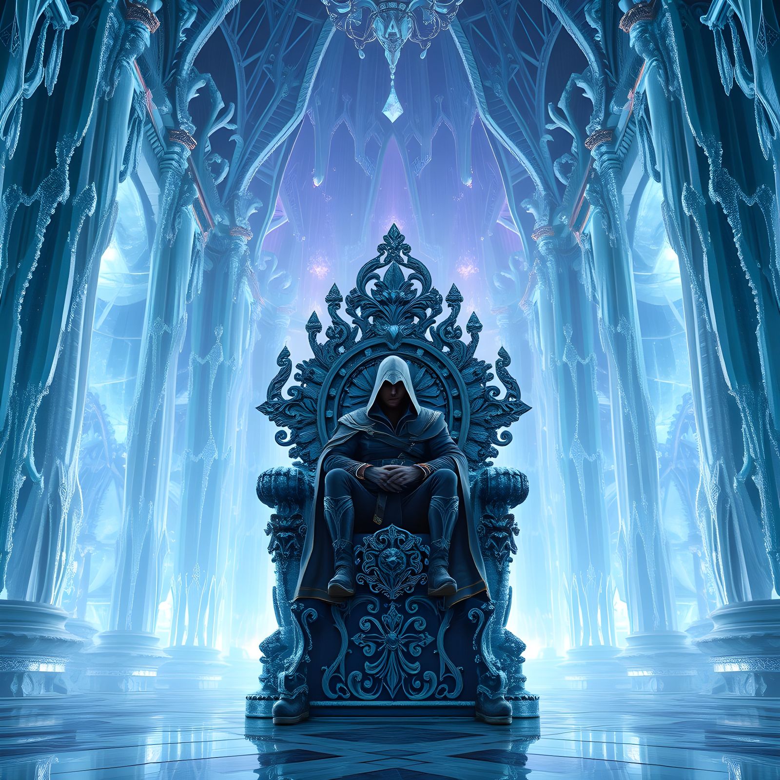 Assassin's Creed on Ice Throne: Detailed Matte Painting