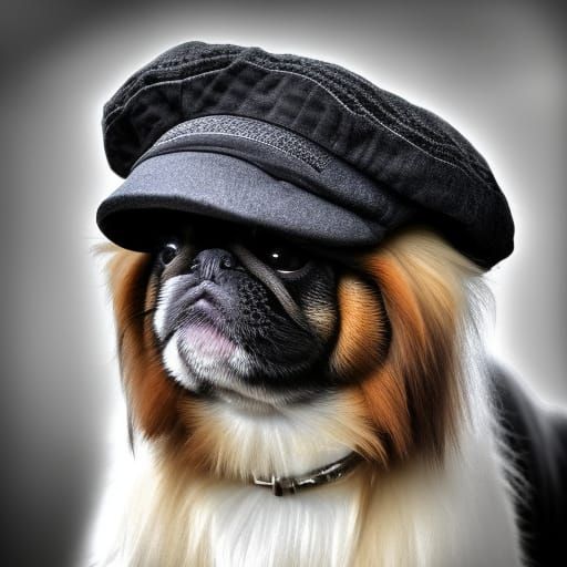 Pekingese Dog in Peaky Blinders Cap