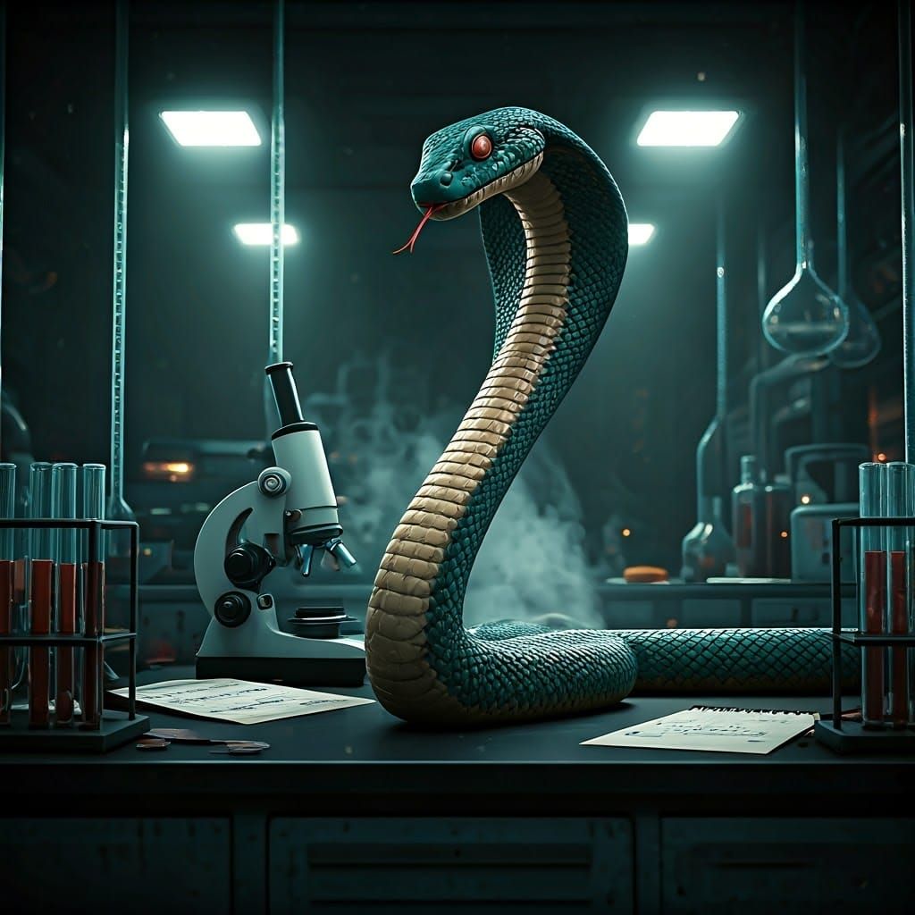 Serpentine Scientist Conducting Lab Experiments