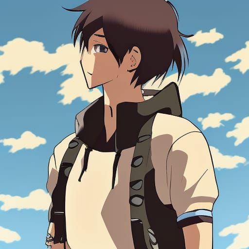 Anime-Style Portrait of a Gamer in Watercolor