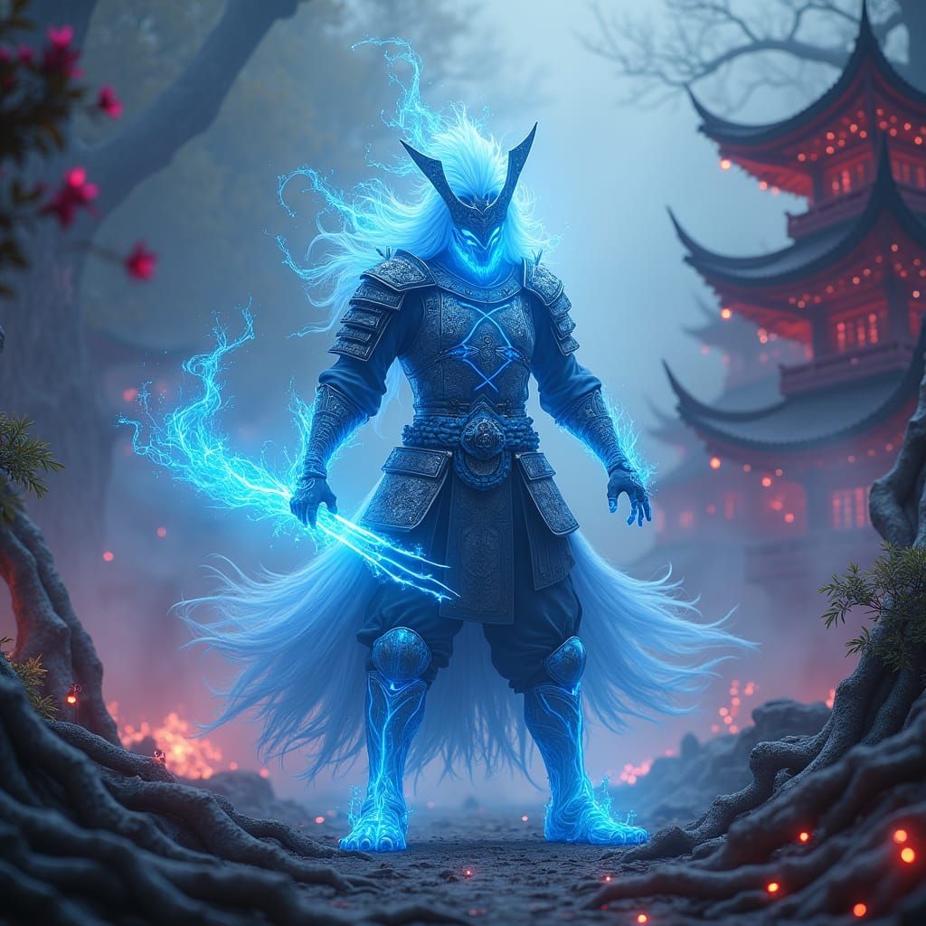 Ethereal Ghost Warriors Clash in Dreamlike Arena