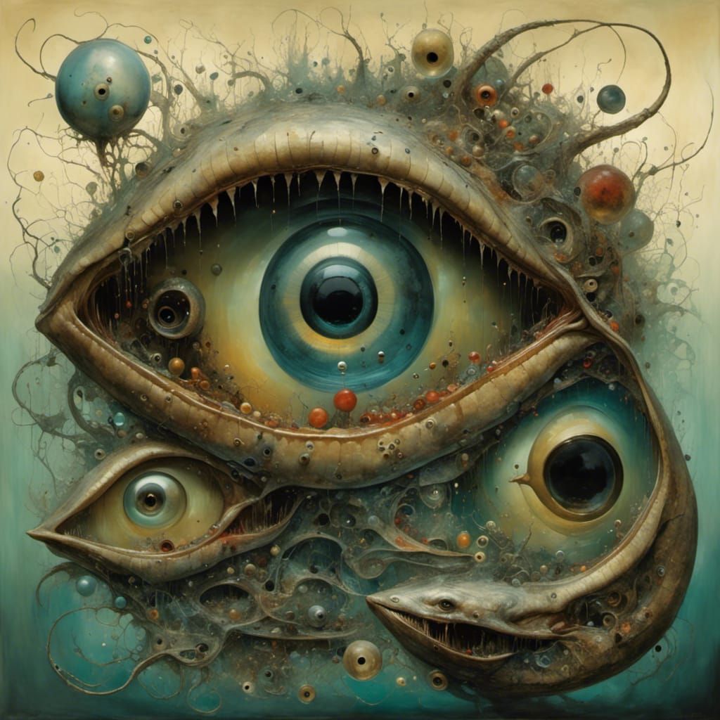 Surreal Eel Feast Inspired by Bosch and Dali