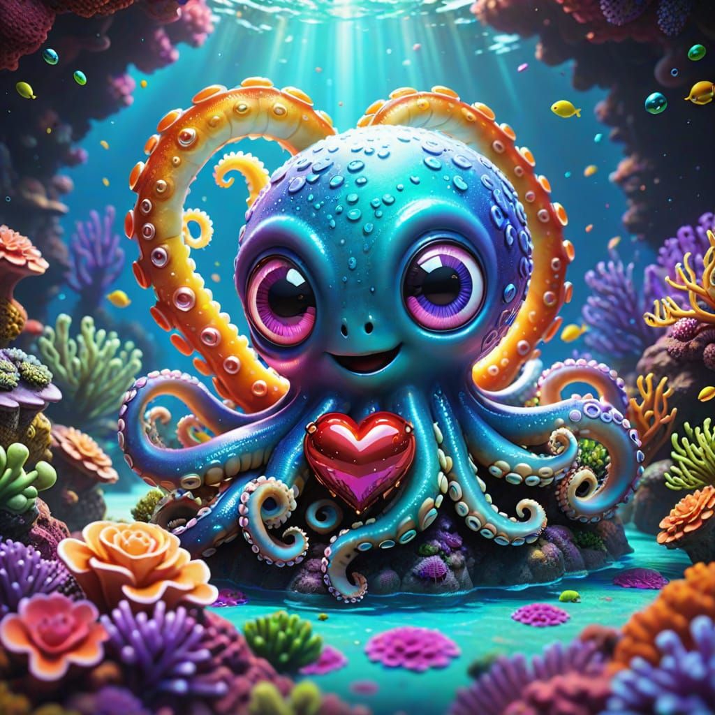 Pixar-Inspired Kawaii Octopus Whirlpool