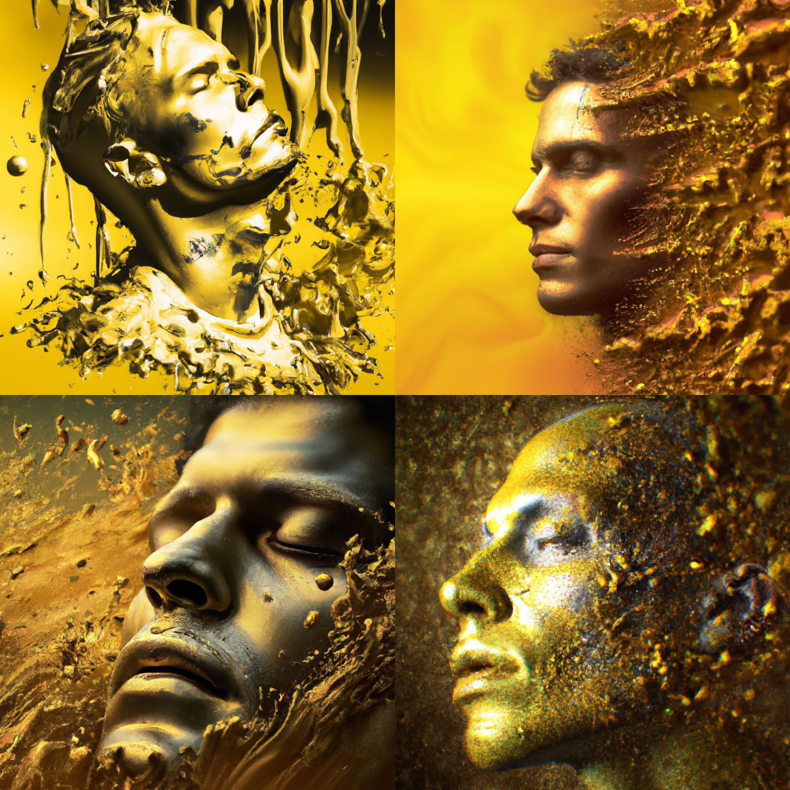 Golden Nightmare Lucid Dream in Hyperrealistic Style