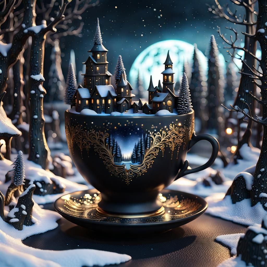 Magical City in a Cup: A Detailed Matte Painting