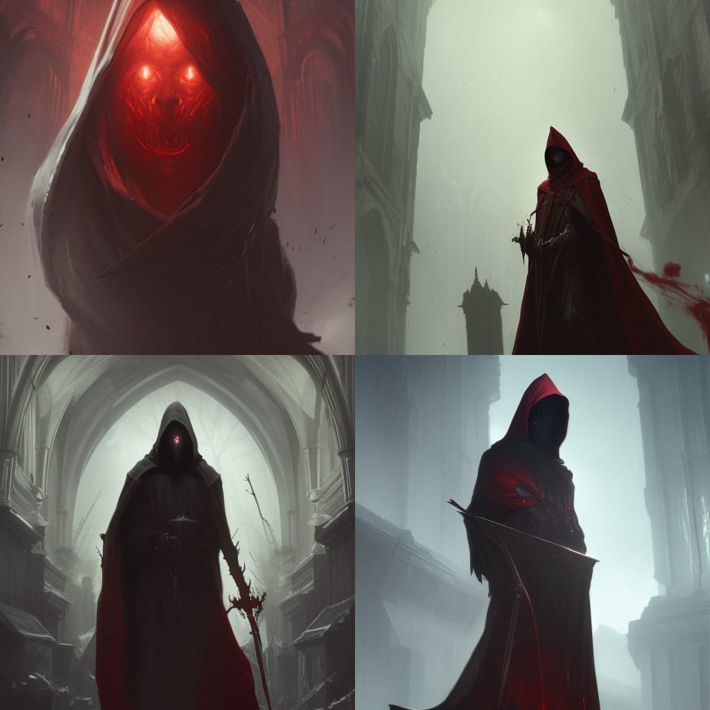 Sinister Shadowed Cleric in Dark Fantasy Style