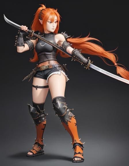 Demonic Warrior with Katana at Hell's Gate