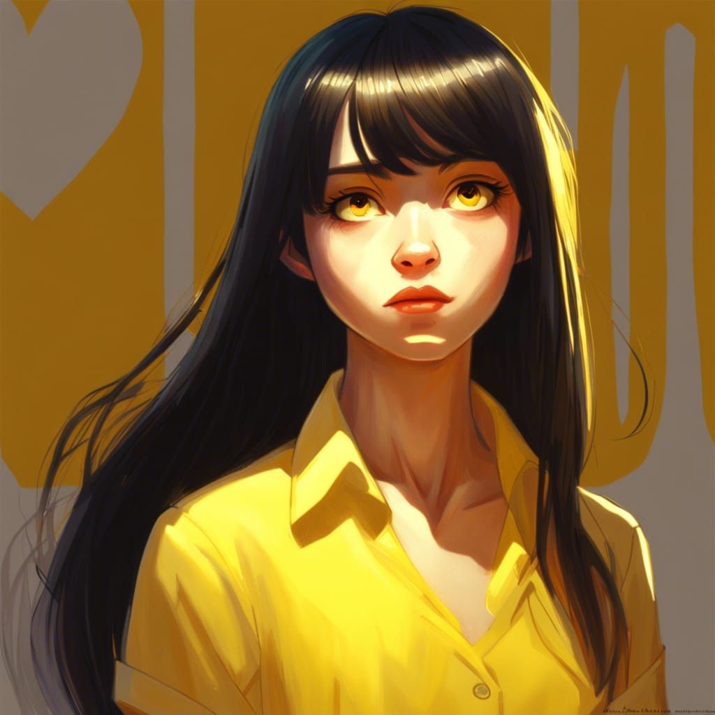 Woman with Yellow Hair in Garden Setting