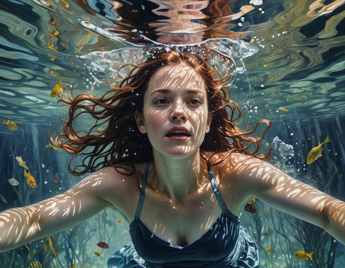 Underwater Fun in Impressionistic Style