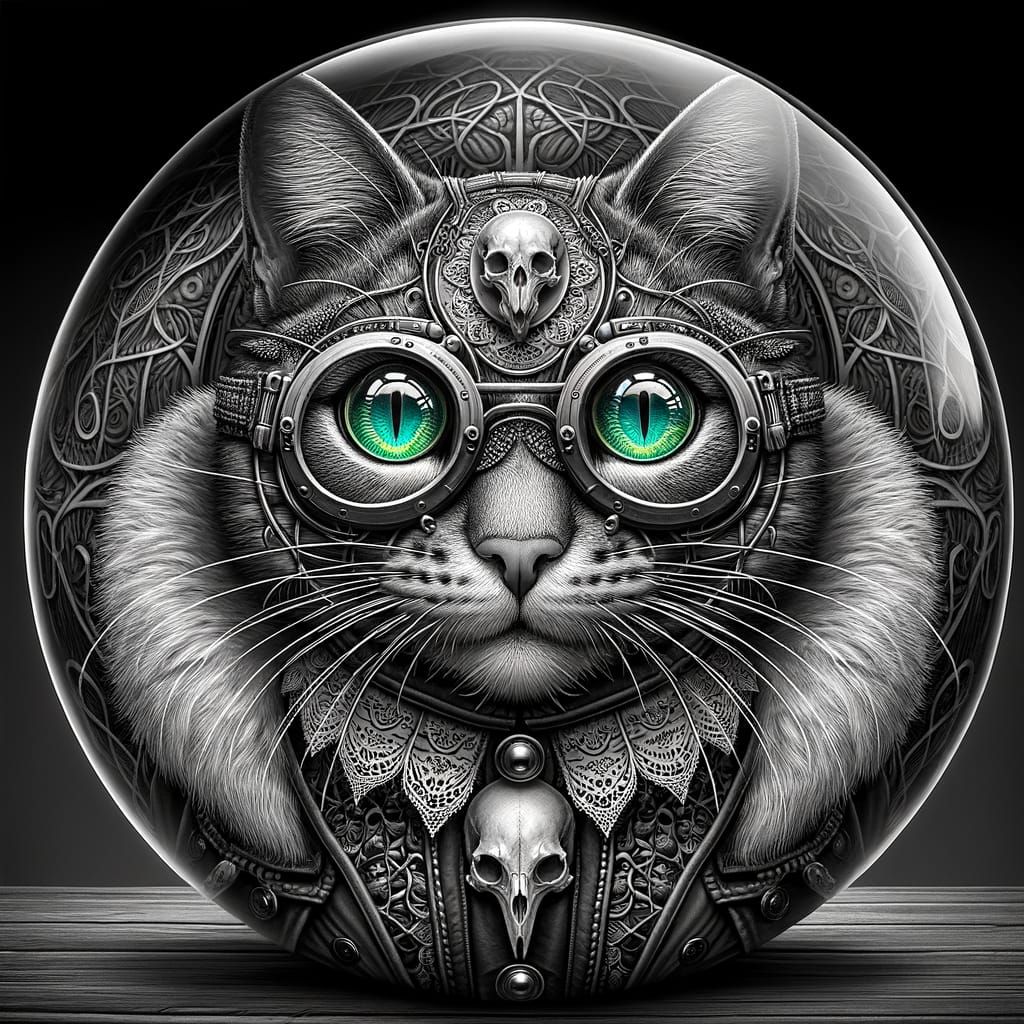 Anthropomorphic Cat in Haitian Descent, Monochrome Tactical ...