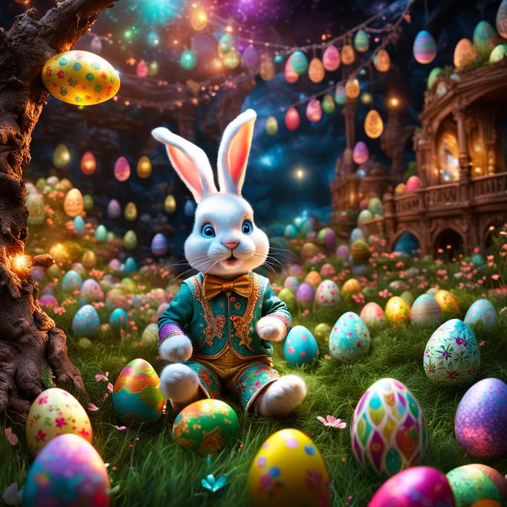 Fantastical Easter Bunny with Laser Lights
