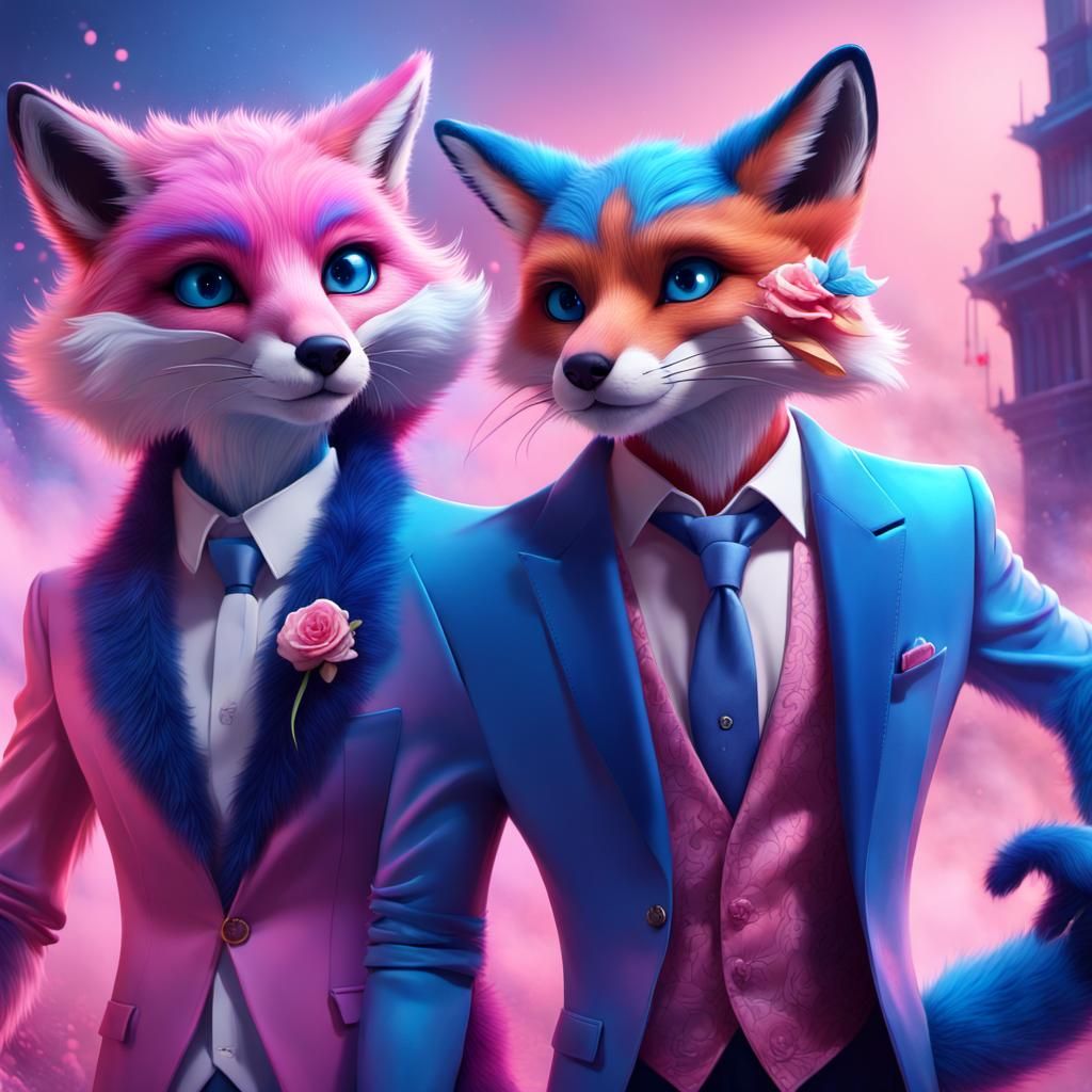 humans in fursuits, formal dresswear, anthropomorphic animal...