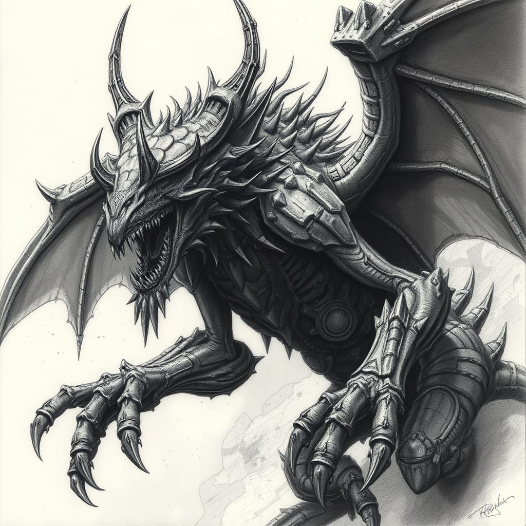 Mythical Creature in Dark Fantasy Style