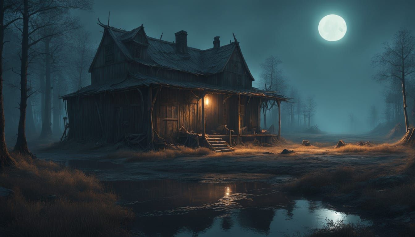 Foreboding, Dark, Rustic Abode in Gothic Style