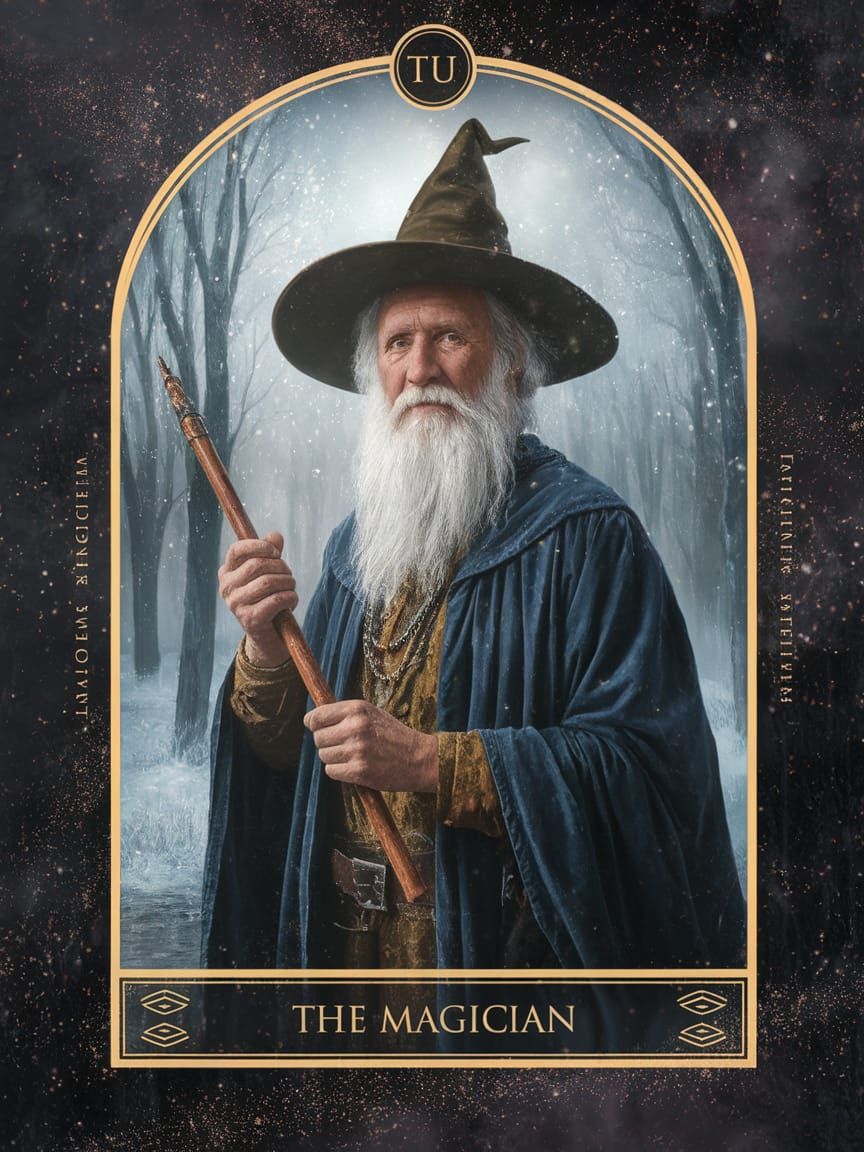 The Mystic Tarot Magician in Gaudy Fantasy Art
