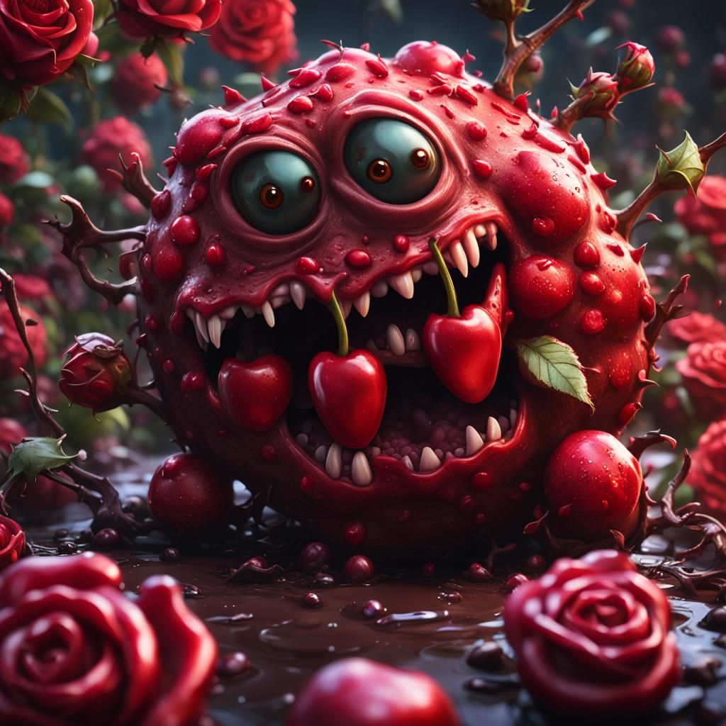 Cherry Chocolate Monsters Feast on Roses