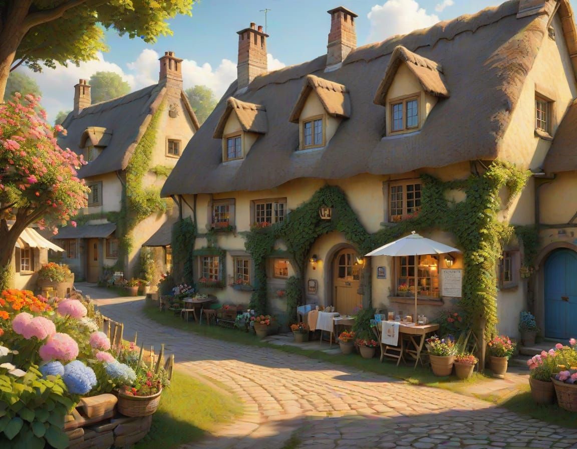 Whimsical Cottage Market at Golden Hour