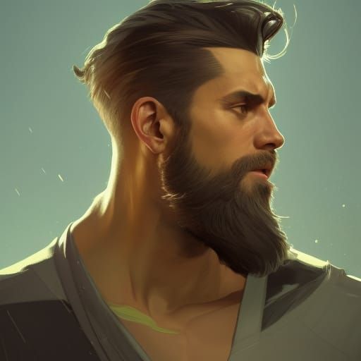 Detailed Portrait of a Strong Man