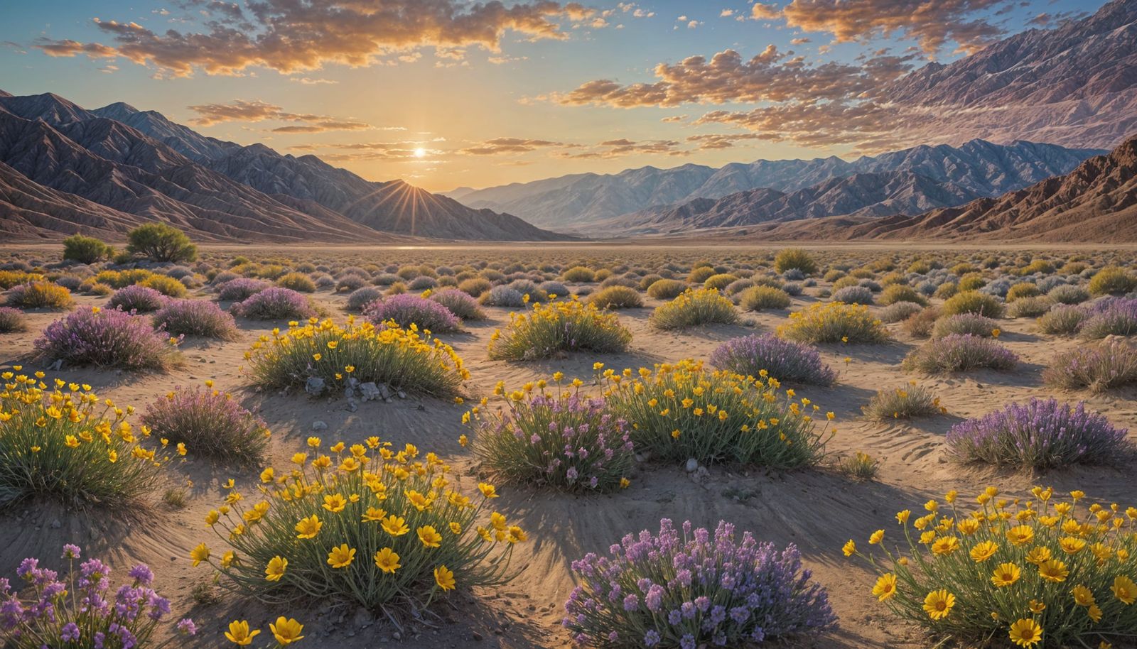 Vibrant Super Bloom in the Furnace of Death Valley