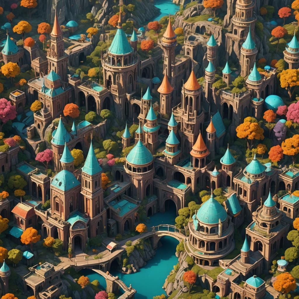 Fantastical Matte Painting in Deep Color