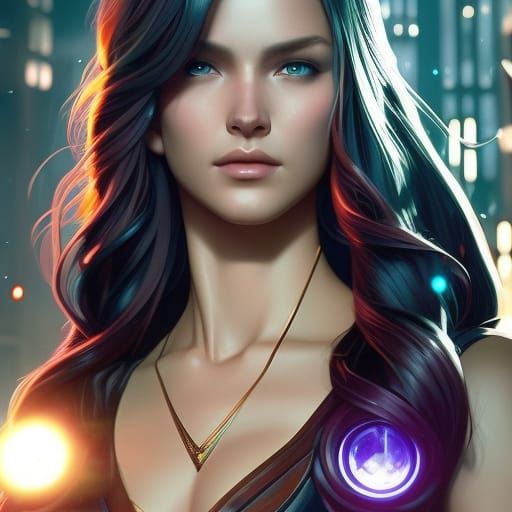 Victorian Assassin with Emerald Eyes, Hyperdetailed Dark Fan...