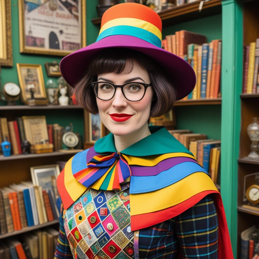 Whimsical Geeky Librarian Hero