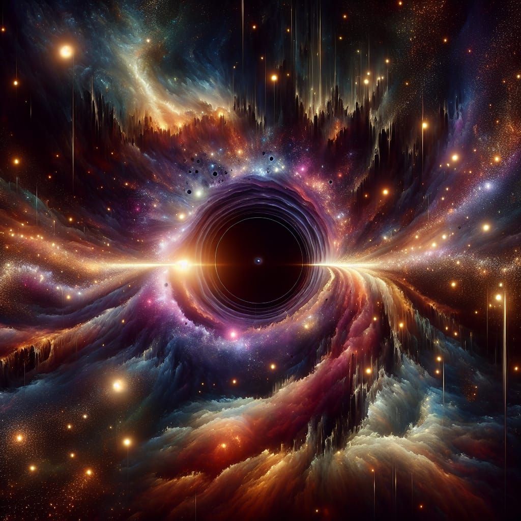 Black Hole Attracting Light: Detailed Matte Painting