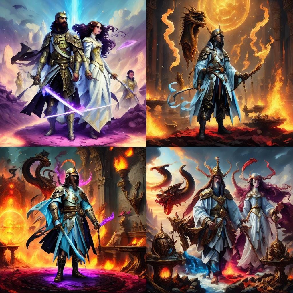 Knight Battles Demons in Dark Fantasy Art