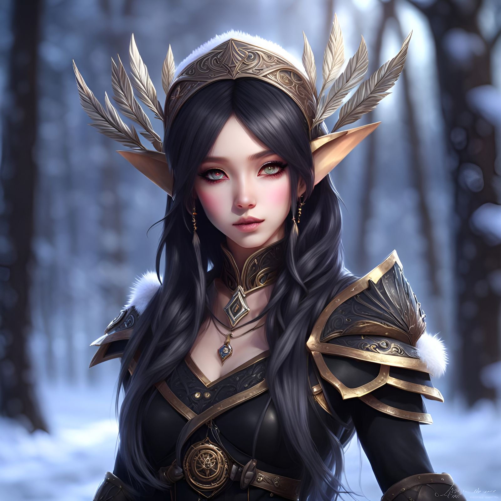 Cute Dark Winter Elf