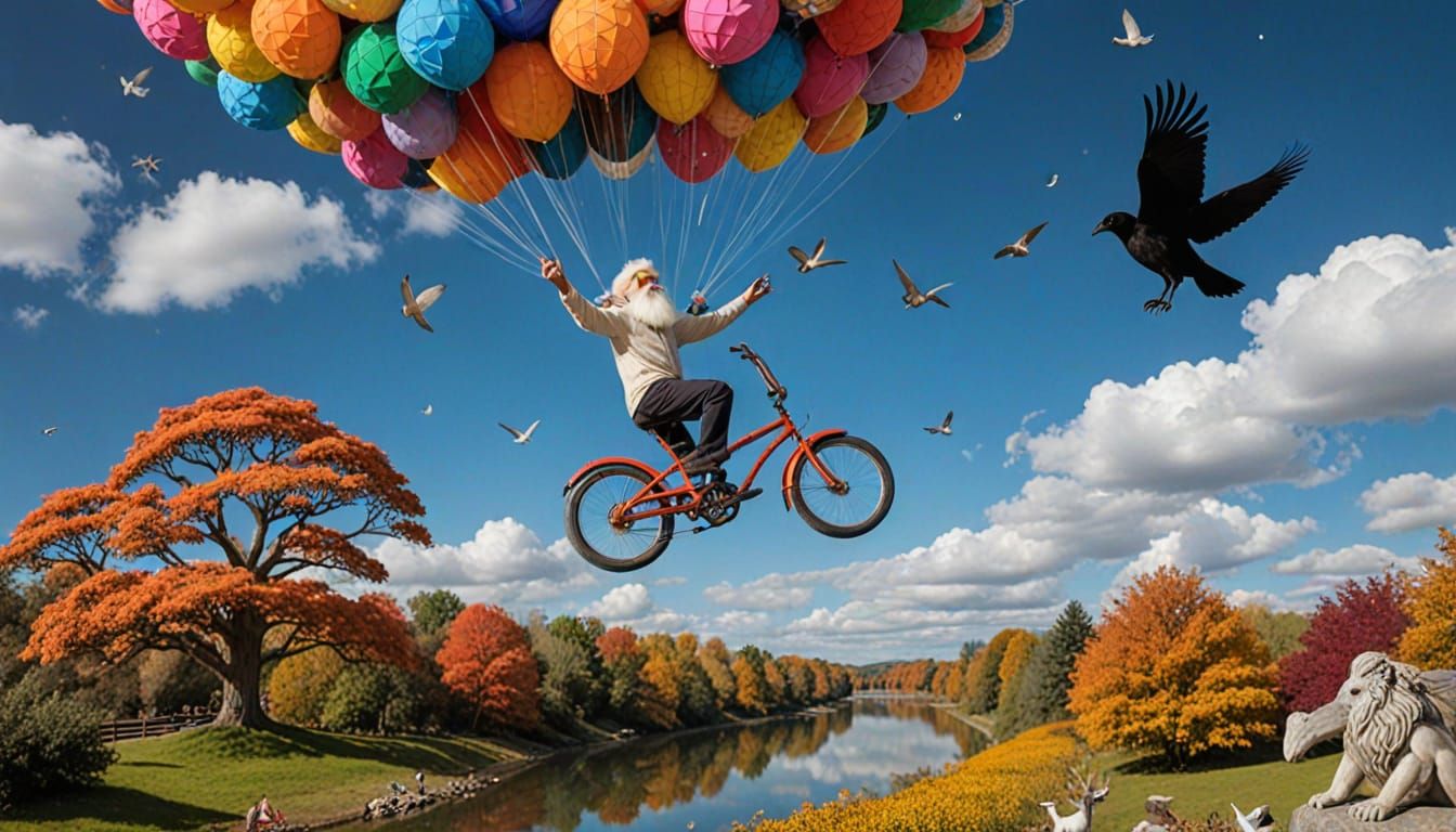 Surreal Tea Party on Floating Island in Ethereal Style