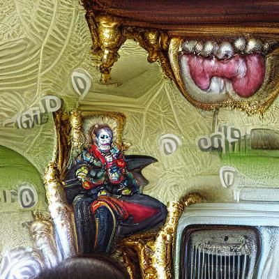 Vampire Clown in Ornate Victorian Room