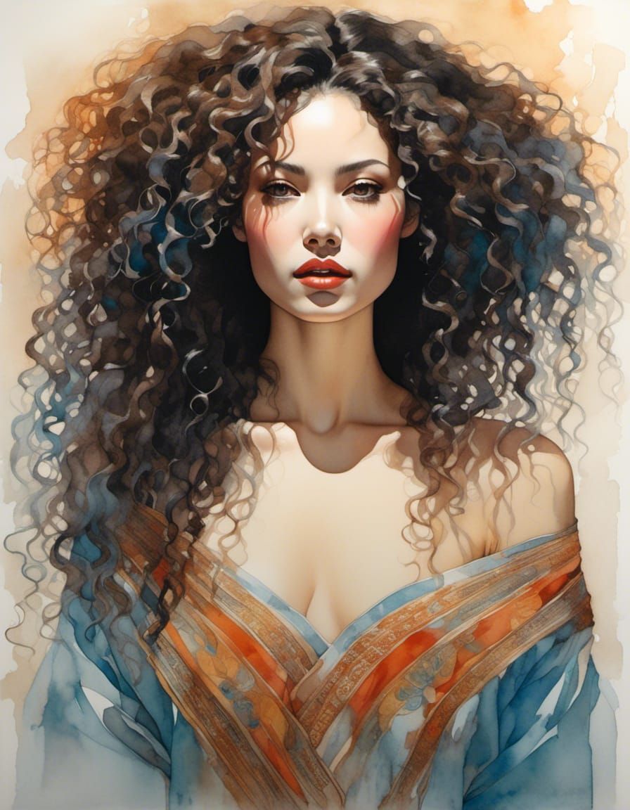 Colorful Portrait of a Beautiful Woman