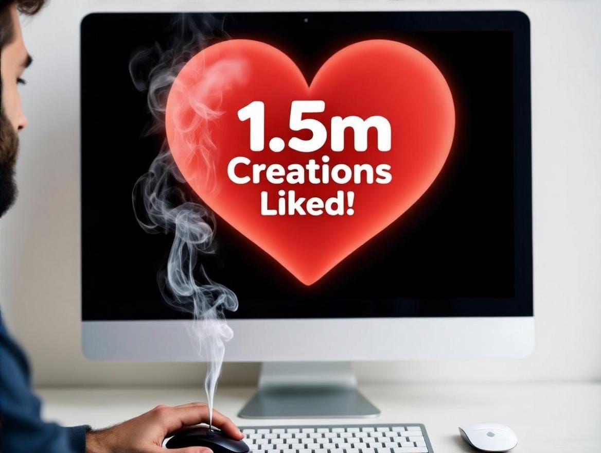 Man Overwhelmed by Endless Digital Creations in a Cyberpunk ...