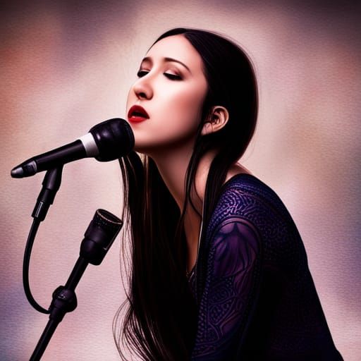 Vanessa Carlton Singing: Hyperrealistic Cinematic Portrait