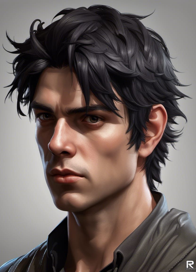 Anime Portrait of Teenage Boy with Dynamic Lighting