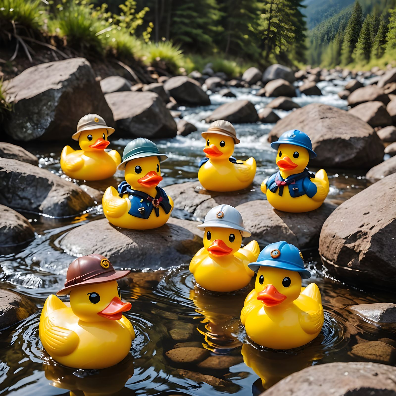 Adorable Explorer Rubber Ducks in the Great Outdoors
