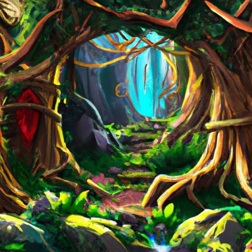 Mystical Forest: Detailed Fantasy Matte Painting